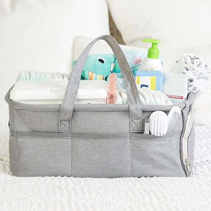 Kids N’ Such Portable Baby Diaper Caddy Organizer With Handle For Nursery & Car, Gray | Amazon (US)