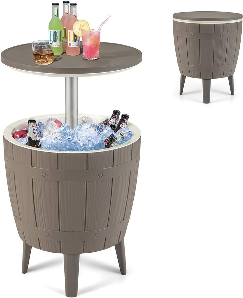 Giantex Cooler Side Table Outdoor - 10 Gallon Cooler Table with Drainage Plug, Adjustable Height,... | Amazon (US)