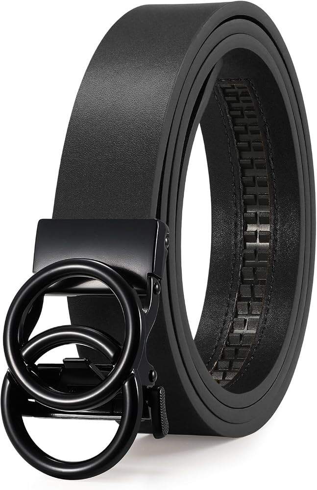 SUOSDEY Womens Ratchet Leather Belt for Jeans Dress Pants Ladies Adjustable No Holes Belt with Au... | Amazon (US)