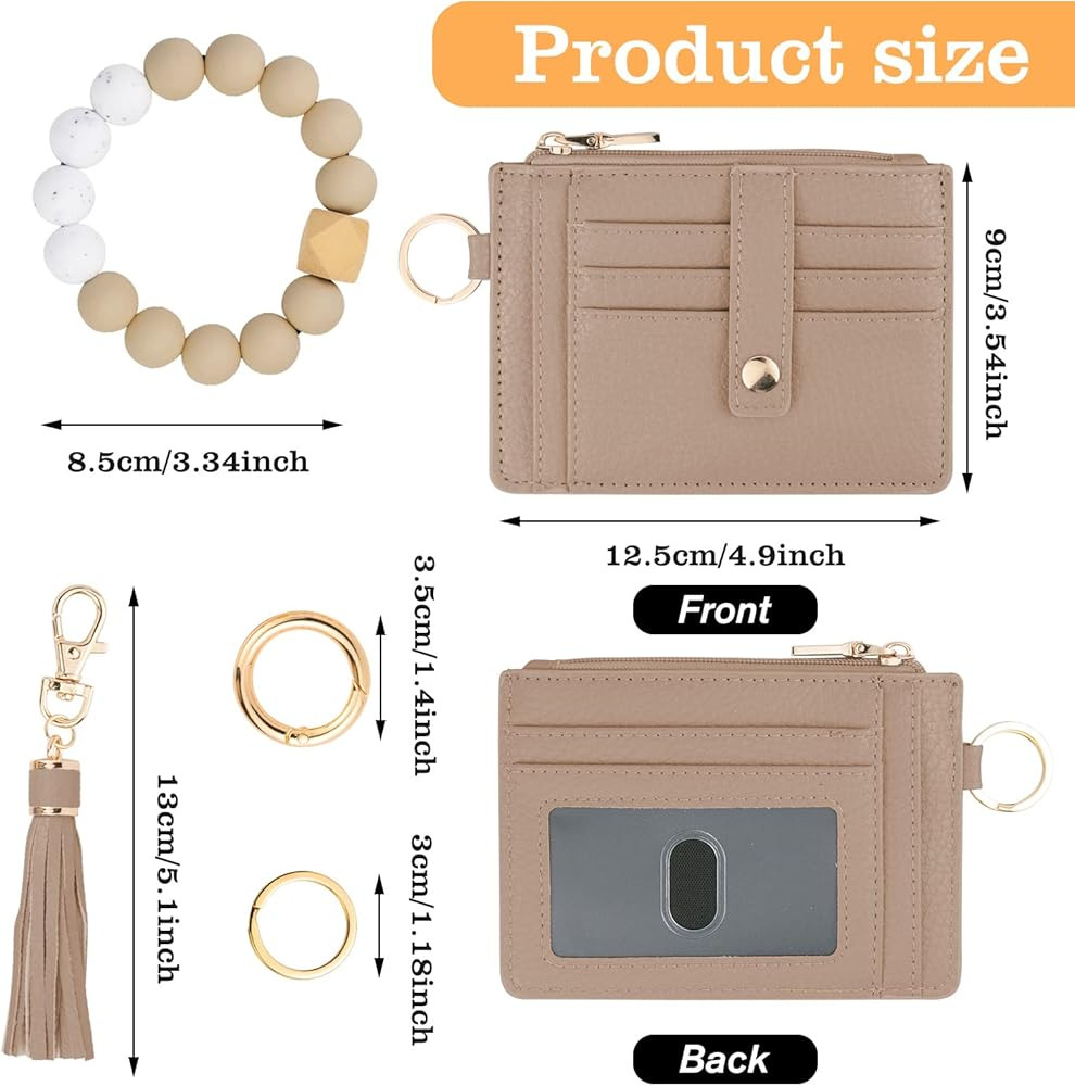 KNGITRYI Wallet Keychain Wristlet for Women,Slim RFID Credit Card Holder Purse Tassel Keychain Ba... | Amazon (US)