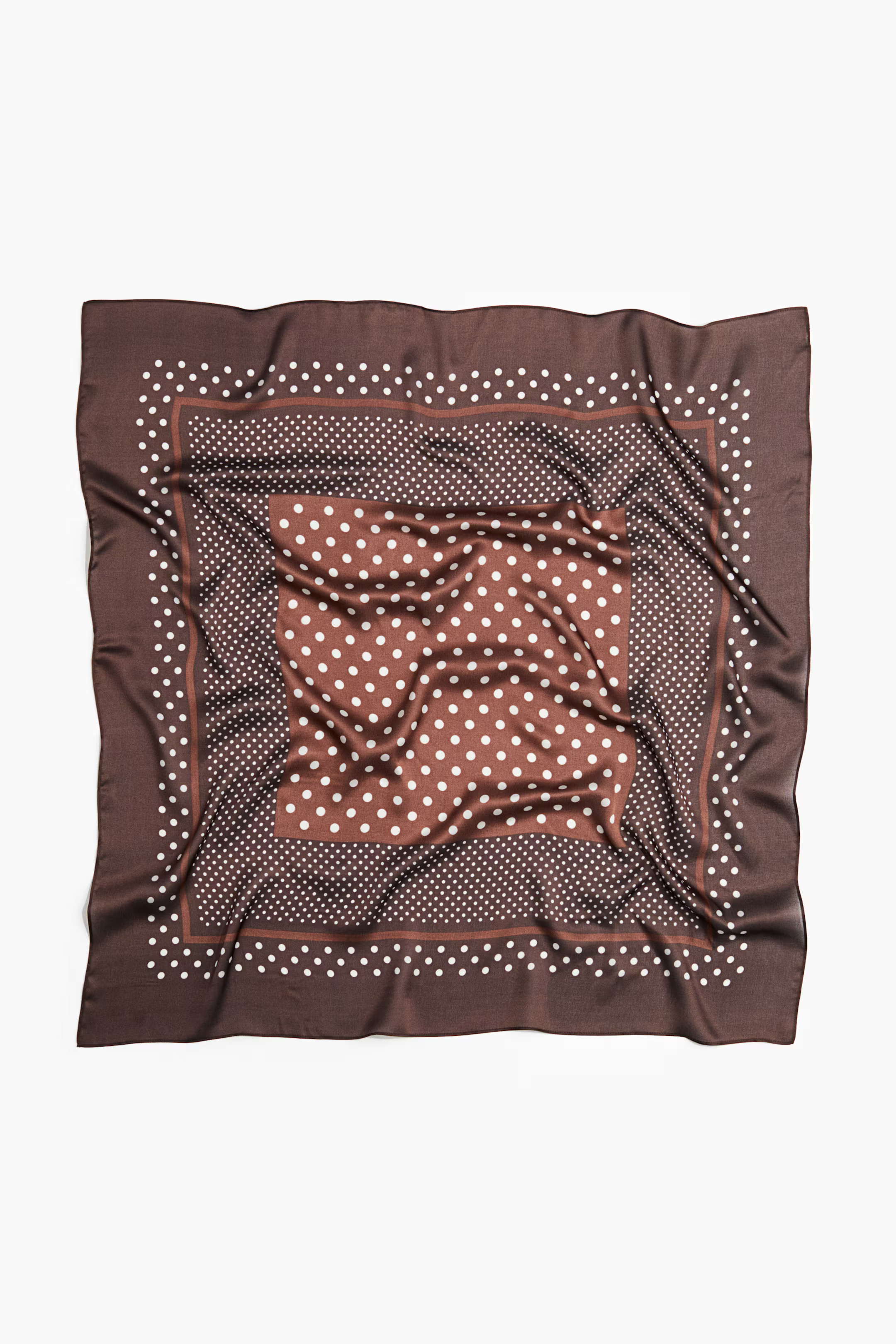 Patterned scarf - Dark brown/Spotted - Ladies | H&M GB | H&M (UK, MY, IN, SG, PH, TW, HK)