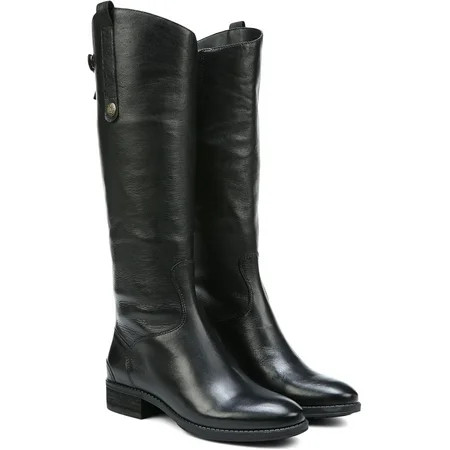 Sam Edelman Women's Penny 2 Knee-High Riding Boots Black Leather Wide Calf 6.5M | Walmart (US)