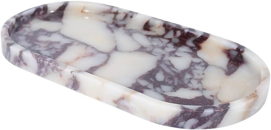 FutureStone 100% Natural Luxury Calaccata Viola Marble Small Hand Towel Tray Holder Organizer, Ma... | Amazon (US)