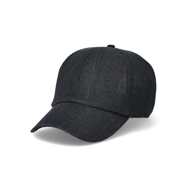 Time and Tru Women's Woven Straw Baseball Cap, Black | Walmart (US)