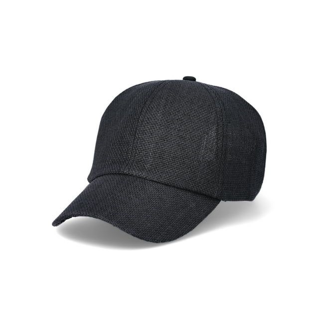 Time and Tru Women's Woven Straw Baseball Cap, Black | Walmart (US)