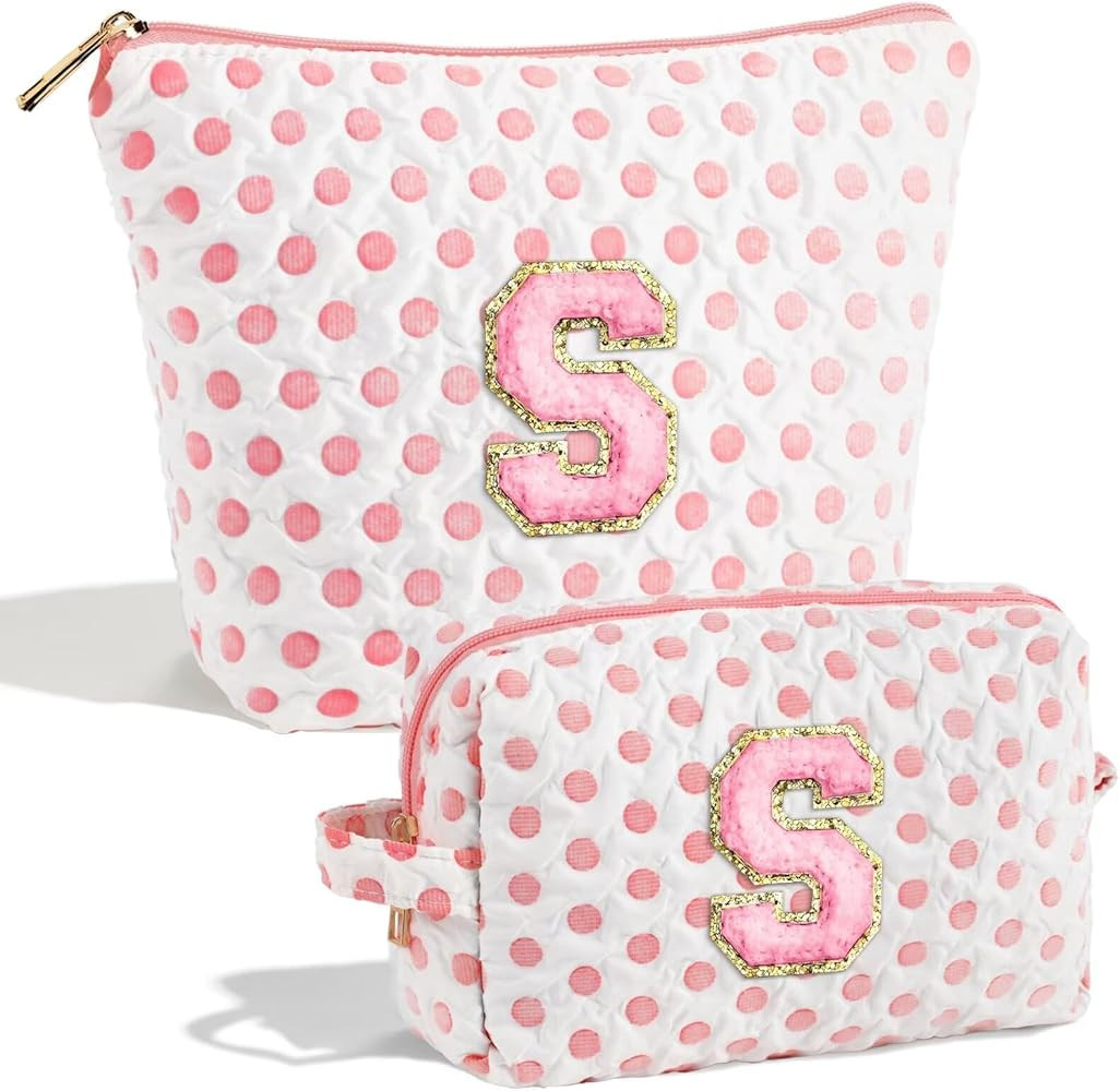 YOOLIFE Christmas Gifts for Women Teen Girls - Initial Makeup Bag Cosmetic Bag Travel Makeup Bag ... | Amazon (US)