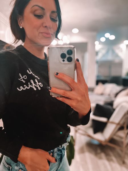 She’s “Out of the Office” sweater on major sale at Target for just $21. Super soft Crewneck sweater with cutie embroidery. Happy Black Friday shopping! 
.
.
.
.
.
.
#blacksweater #salealert #momstyle #casualstyle #sweater #blackfriday #targetsweater #targetstyle #holidaysweater #christmassweater #cyberweek #doorbuster 


#LTKCyberweek #LTKunder50 #LTKHoliday