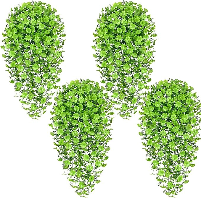 Waipfaru Artificial Hanging Four-leaf clover, 4pcs Fake Hanging Plants, Faux Ivy Pothos Vines Gre... | Amazon (US)
