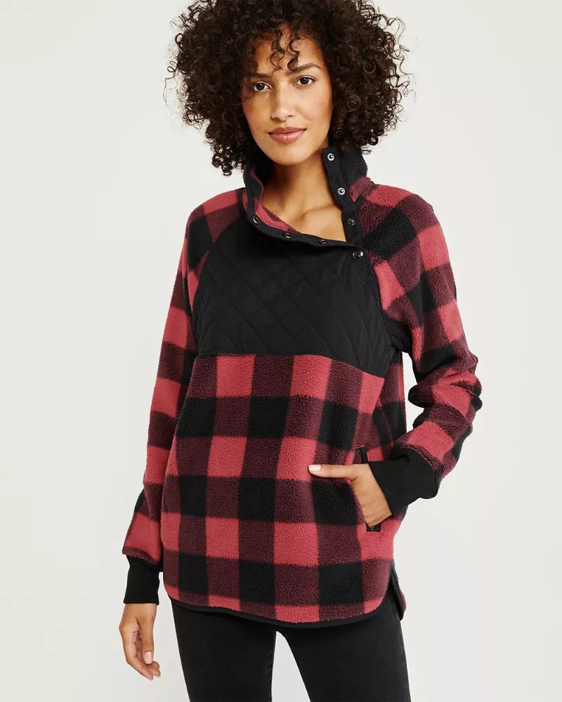 Asymmetrical Snap-Up Fleece | Abercrombie & Fitch US & UK