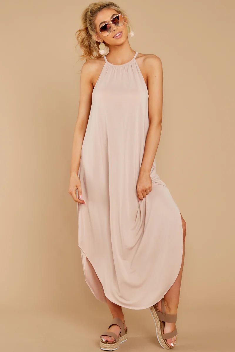 Close Your Eyes Beige Maxi Dress | Red Dress 