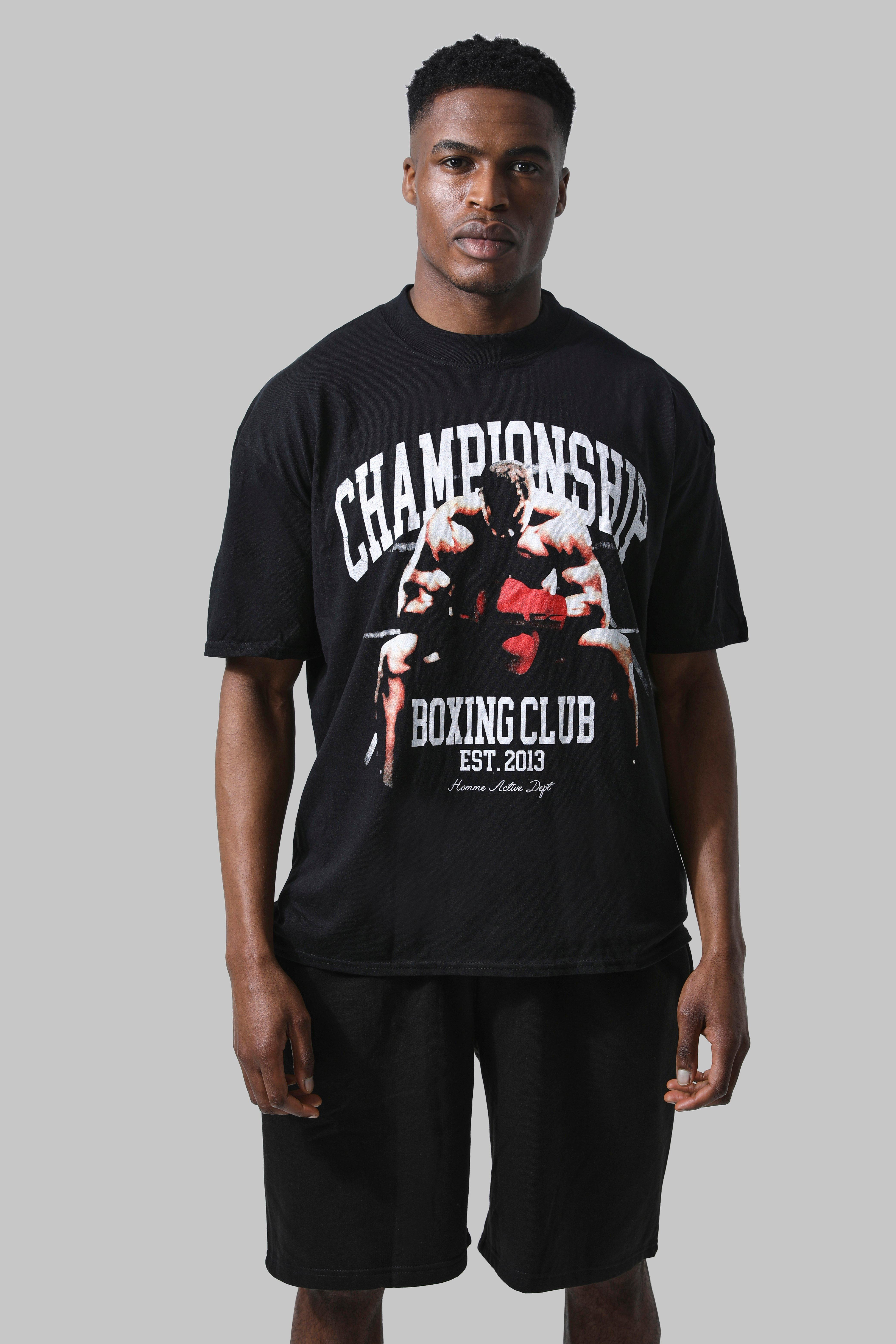 Man Active Oversized Boxing Club T-shirt | boohooMAN (US & Canada)