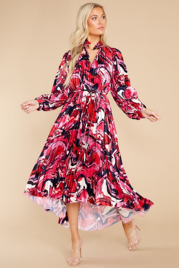 Leah Aspen Print Dress | Red Dress 