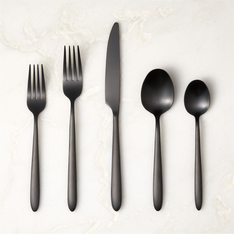 Ida Modern 20-Piece Black Flatware Set + Reviews | CB2 | CB2