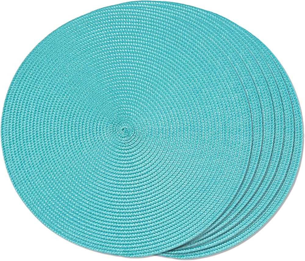 FunWheat Round Braided Placemats Set of 6 Table Mats for Dining Tables Woven Washable Non-Slip Pl... | Amazon (US)