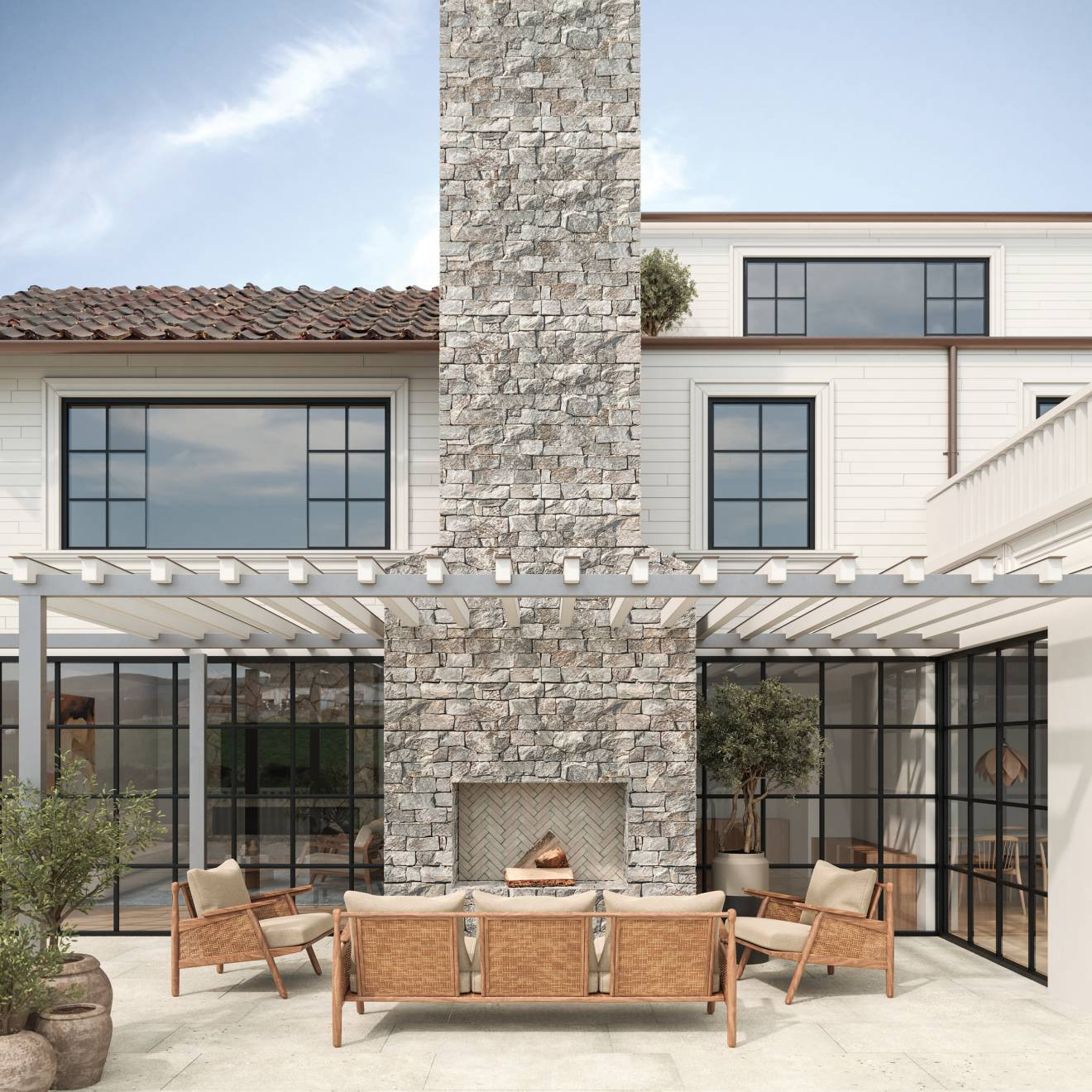 Jumbo Ledger 8" x 22" Marble Wired Mesh in Malibu White | Bedrosians Tile and Stone