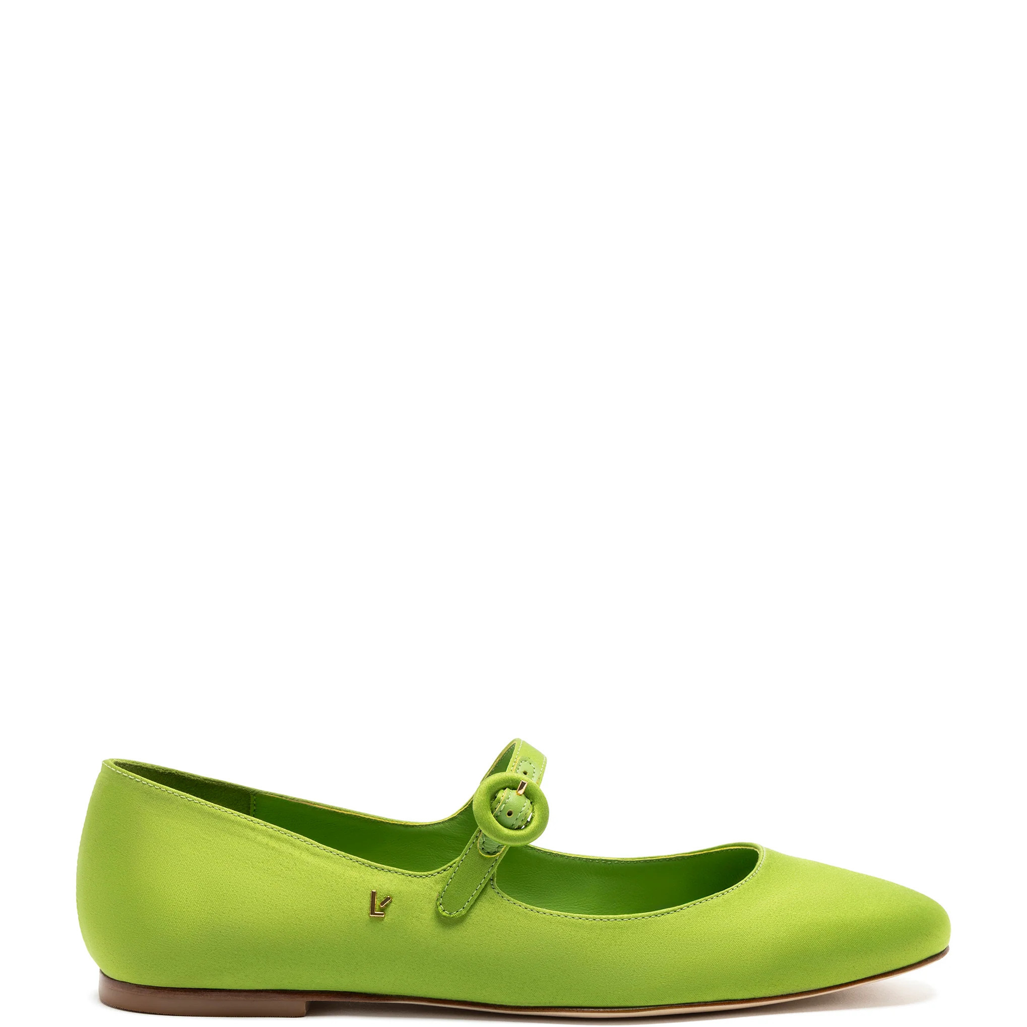 Blair Ballet Flat In Kiwi Satin | Larroude