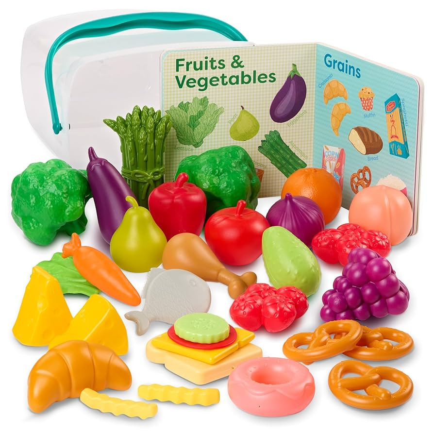 B. toys – Foodie Fun – Pretend Play Food & Board Book Set – 32 Pieces of Play Food – Educ... | Amazon (US)