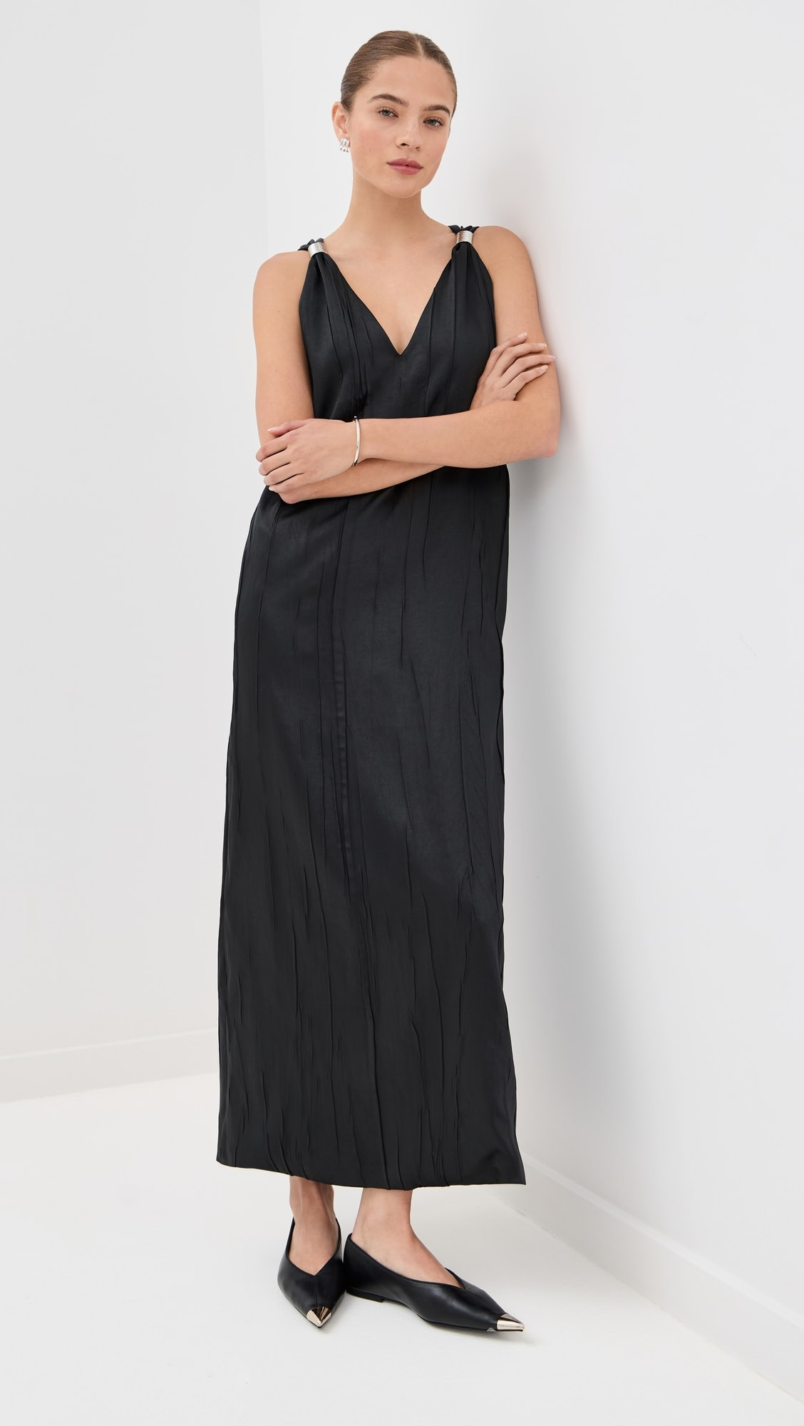 The Keke Deep V Shift Midi Dress | Shopbop