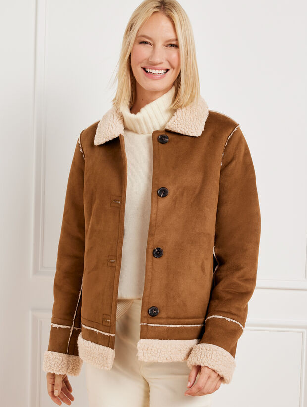 Faux Shearling Short Teddy Coat | Talbots