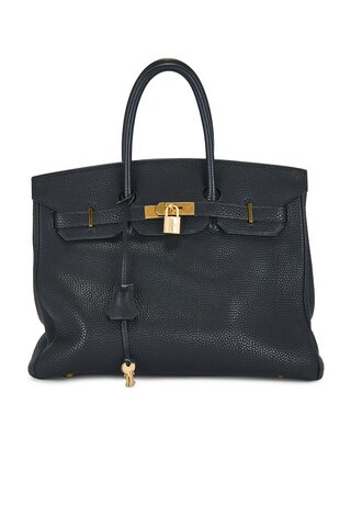 hermes Hermes Clemence Birkin 35 Retourne Handbag in Noir - Black. Size all. | FWRD 