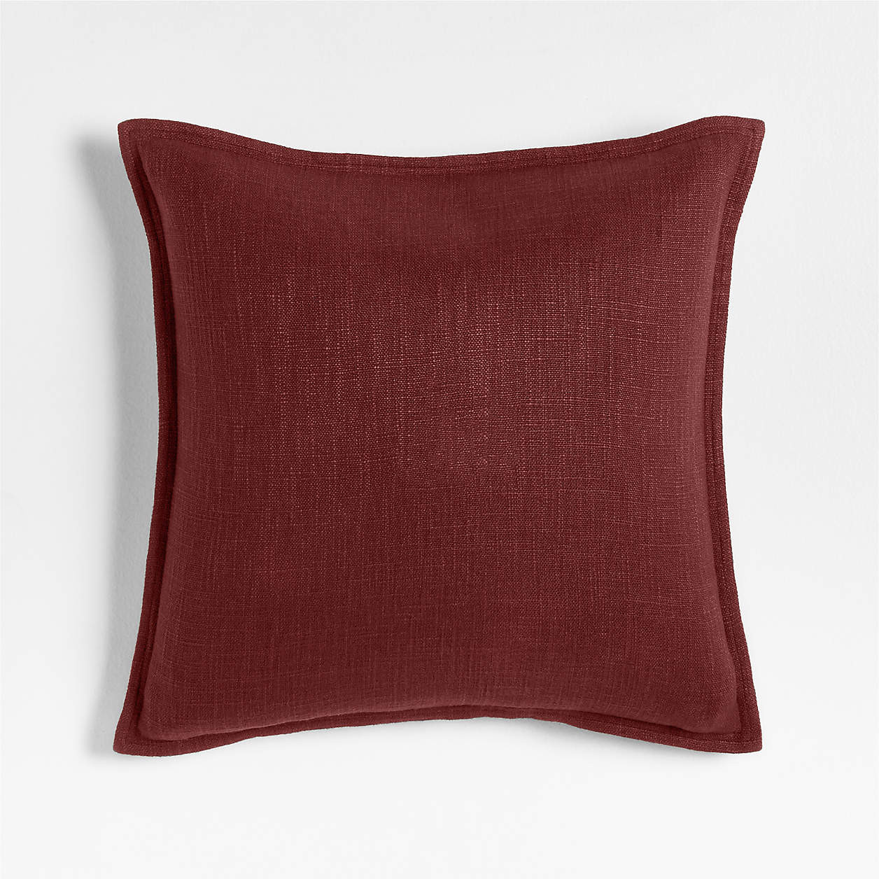 Chestnut Red 20"x20" Organic Laundered Linen Throw Pillow Cover + Reviews | Crate & Barrel | Crate & Barrel