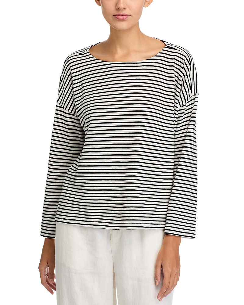 Eileen Fisher Striped Boat Neck Top | Bloomingdale's (US)