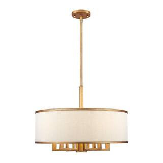 AVIANCE LIGHTING Cameron 7 Light Hand Painted Antique Gold Leaf Chandelier HD44562 - The Home Dep... | The Home Depot