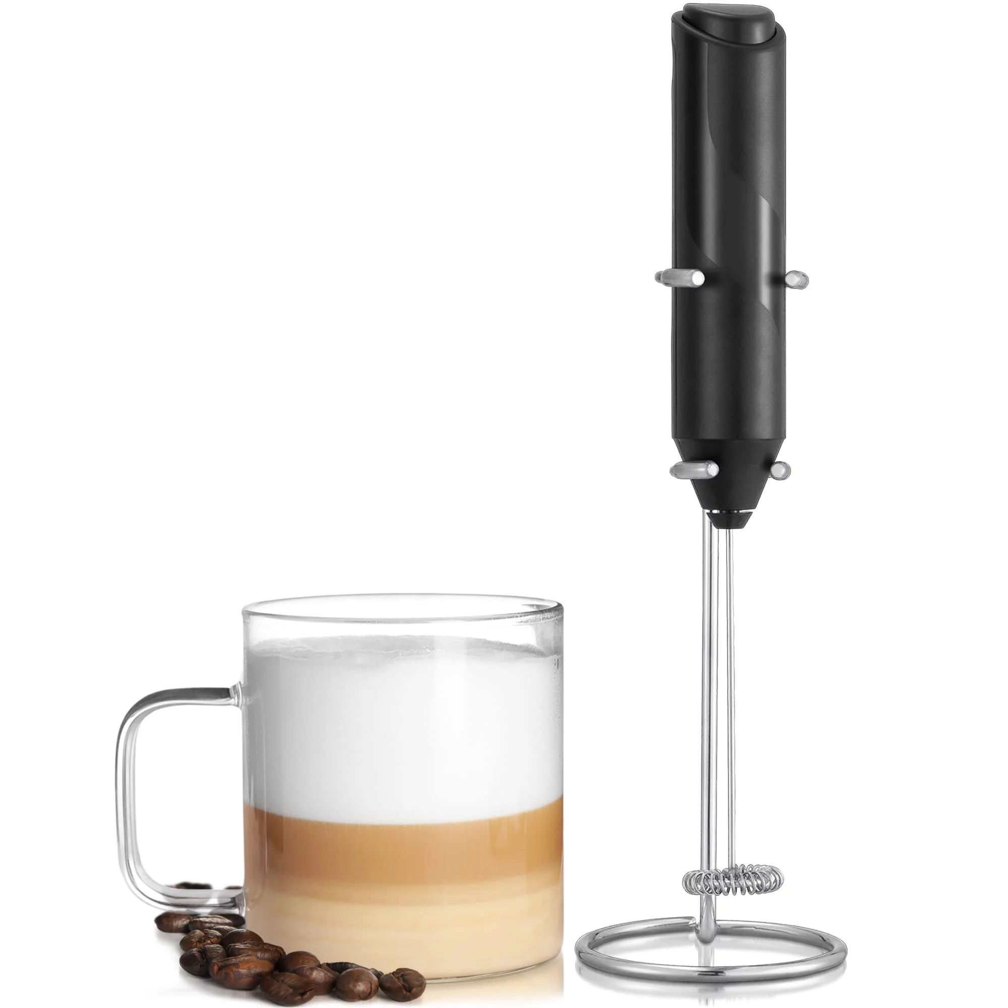 Milk Frother for Coffee, Handheld Drink Mixer Electric Whisk, Black, by Mata1-USA | Walmart (US)