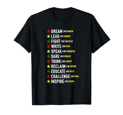 Dream Like Martin Lead Like Harriet Black History Month T-Shirt | Amazon (US)