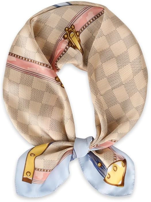 Women's Silk-Like Square Scarf, 27.5×27.5 Inches - Classic Pattern Bandana for Hair, Head & Neck, Versatile Accessory | Amazon (US)
