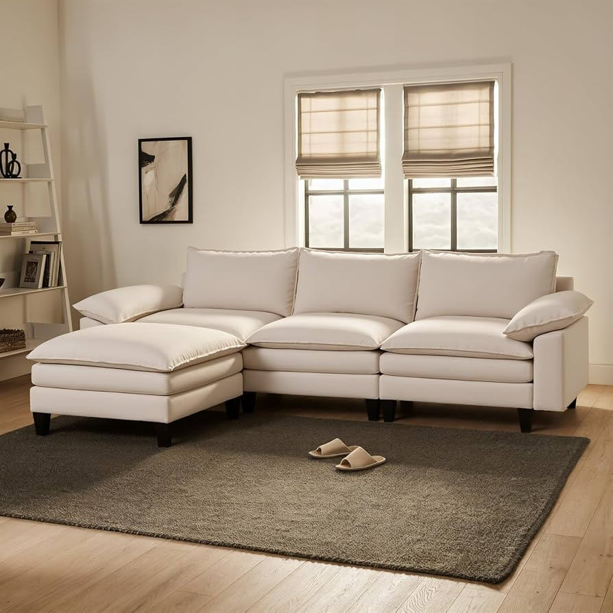 Txtin's Modular Sectional Couches for Living Room L Shaped Comfy Cloud Couch with Ottoman Section... | Amazon (US)