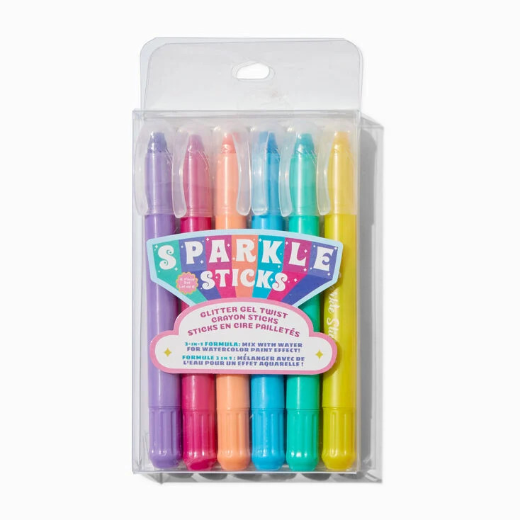 Sparkle Sticks Glitter Gel Twist Crayons - 6 Pack | Claire's (UK)