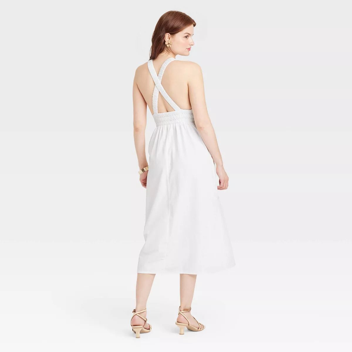 Women's Poplin Cross Back Midi Dress - A New Day™ | Target