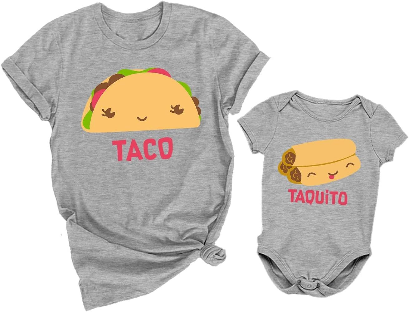 Tstars Taco Taquito Mommy and Me Matching Outfits Mothers Day Mom and Baby Shirts Set | Amazon (US)