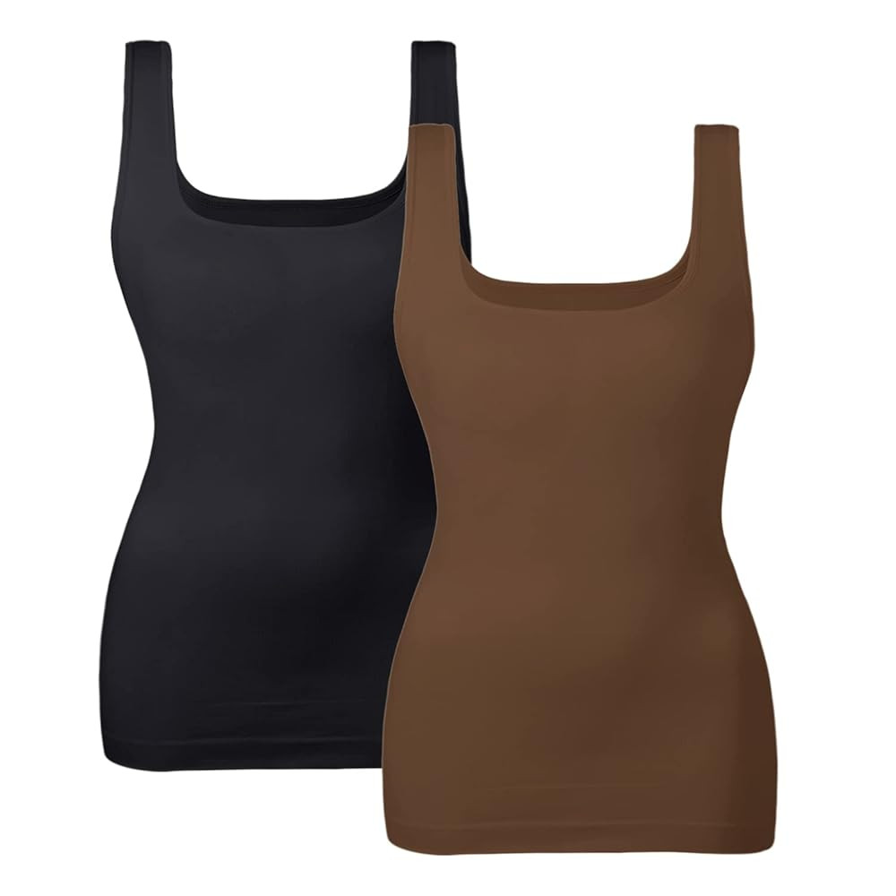 EUYZOU Women's Tummy Control Shapewear Tank Tops Seamless Square Neck Compression Tops Slimming B... | Amazon (US)