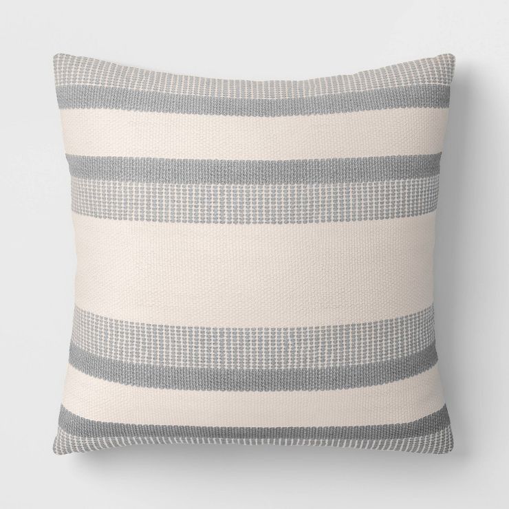 Outdoor Throw Pillow Stucco Gray Stripe - Threshold™ designed with Studio McGee | Target