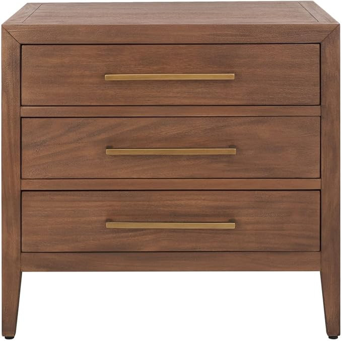 Safavieh Brown (Fully Assembled) Couture Home Collection Ariella 3-Drawer Wood Nightstand | Amazon (US)