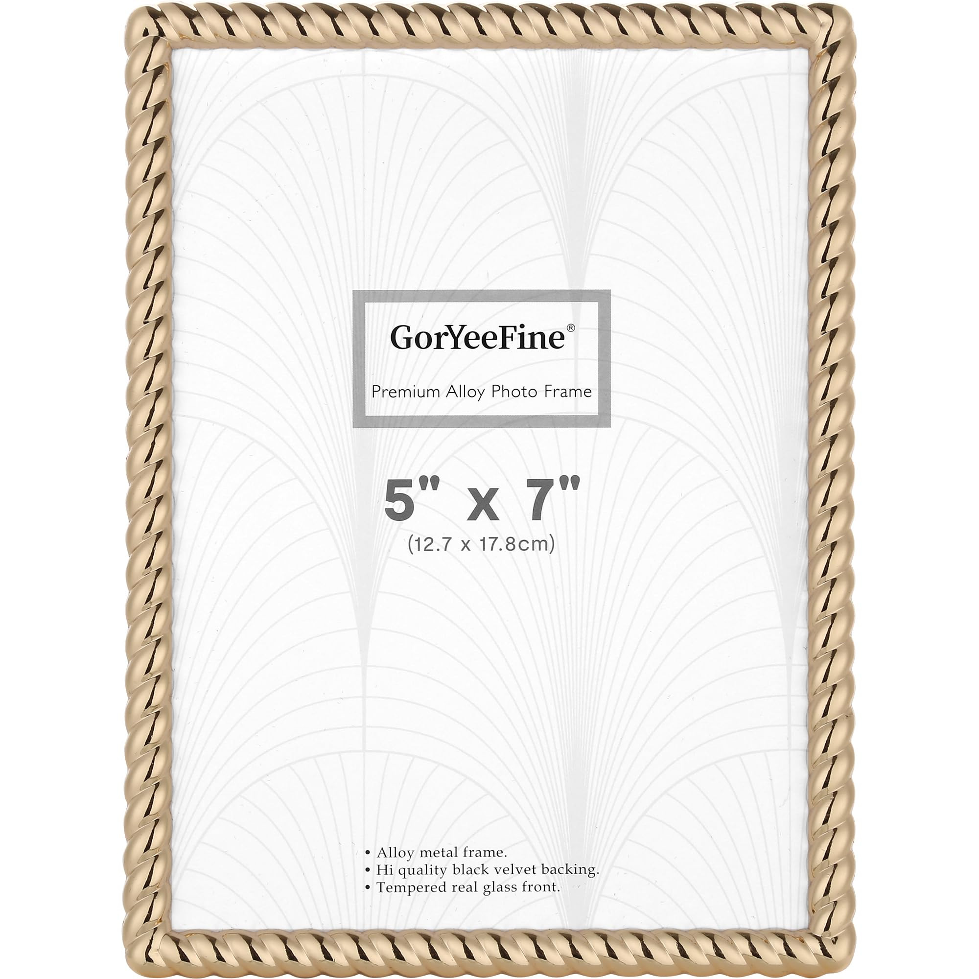 High-End Zinc Alloy 5x7'' Gold Photo Frames - Modern Rope Profile,Elegant Velvet Backing & Temper... | Amazon (US)