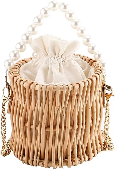 Straw Bag for Women Wicker Small Crossbody Bag Beach Straw Bag | Amazon (US)