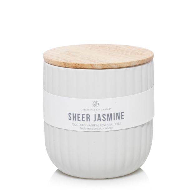 Chesapeake Bay Candle Minimalist Collection Sheer Jasmine - 10.1 Soft-Touch Medium Ribbed Jar Can... | Walmart (US)