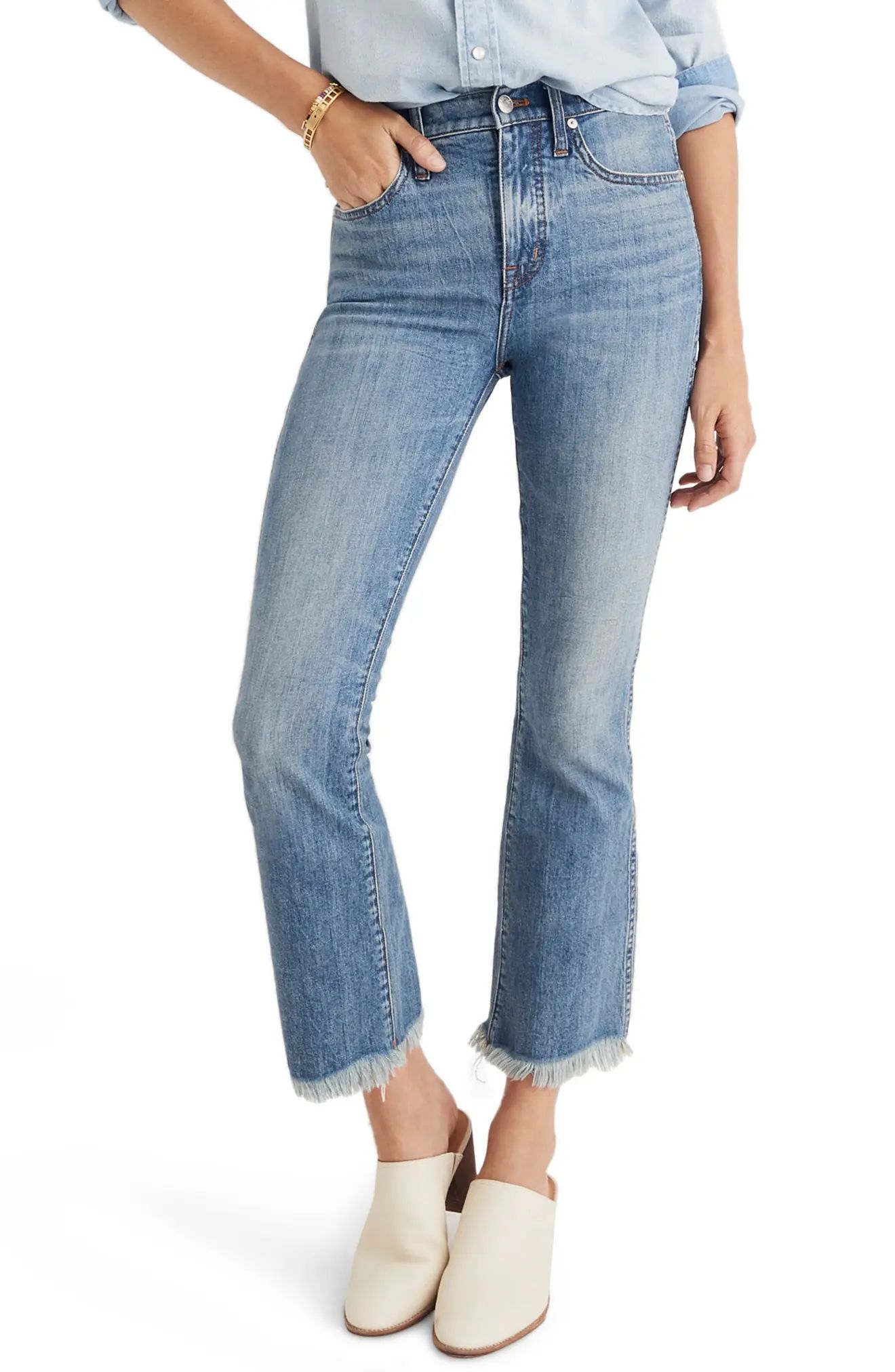Women's Madewell Cali Demi Boot Jeans, Size 32 - Blue | Nordstrom