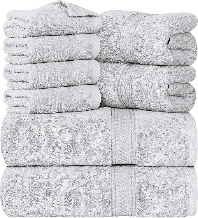 Utopia Towels 8-Piece Premium Towel Set, 2 Bath Towels, 2 Hand Towels, and 4 Wash Cloths, 600 GSM... | Amazon (US)