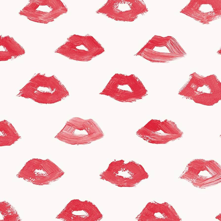 Novogratz x Tempaper Red Painted Lips Removable Peel and Stick Wallpaper, 20.5 in X 16.5 ft, Made... | Amazon (US)