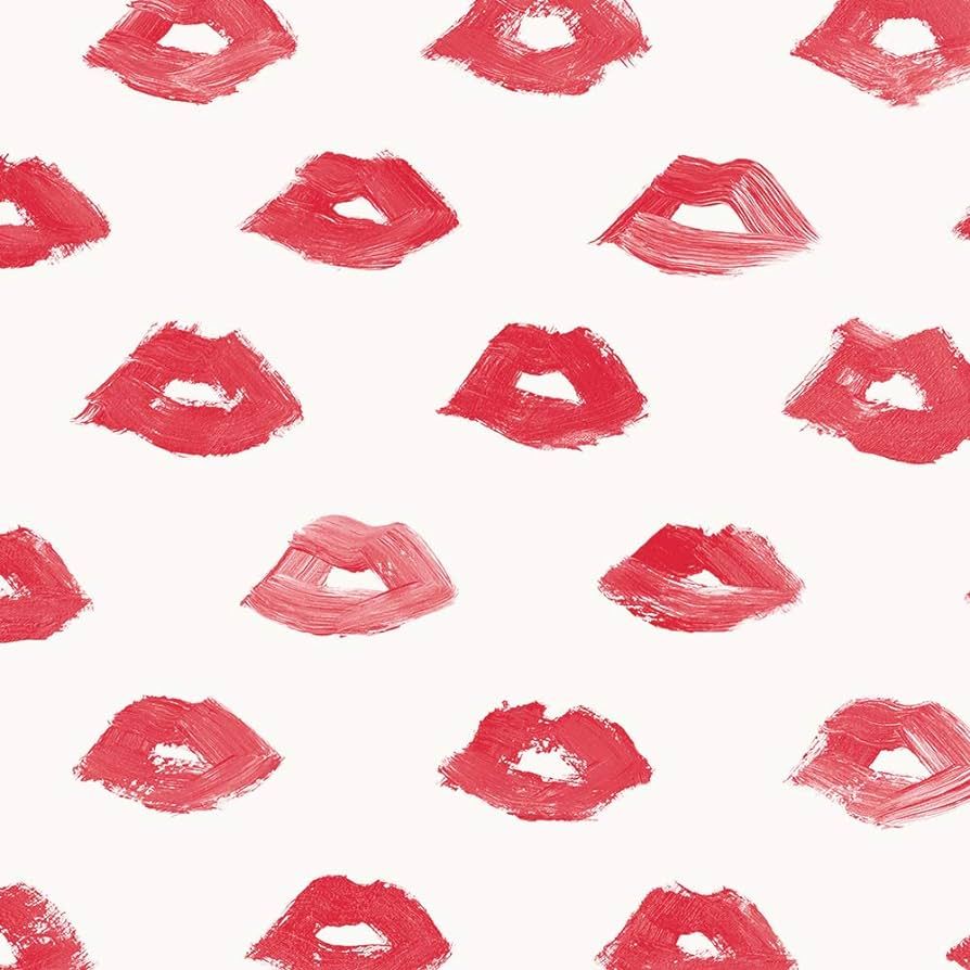 Novogratz x Tempaper Red Painted Lips Removable Peel and Stick Wallpaper, 20.5 in X 16.5 ft, Made... | Amazon (US)