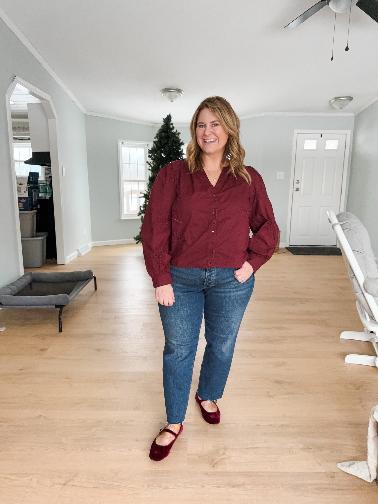 Wearing an 14 petite in my straight jeans and an XL petite in my top 

#LTKMidsize #LTKSeasonal #LTKPetite