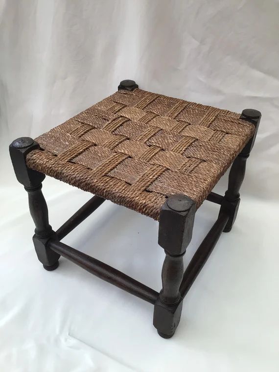 Early 20th Century Stool, Footstool, Woven Wood Footrest | Etsy (US)