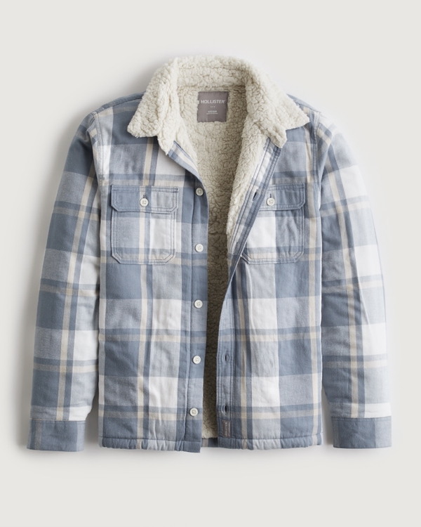 Men's Sherpa-Lined Shirt Jacket | Men's Up To 70% Off Select Styles | HollisterCo.com | Hollister (US)