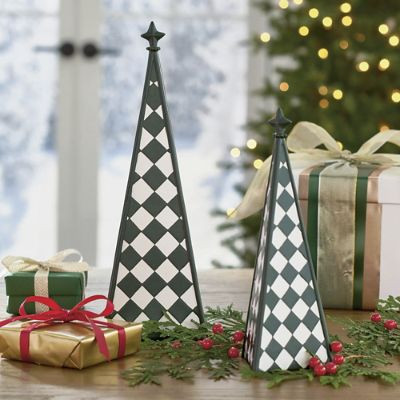 Checkered Tabletop Tree, Set of Two | Grandin Road