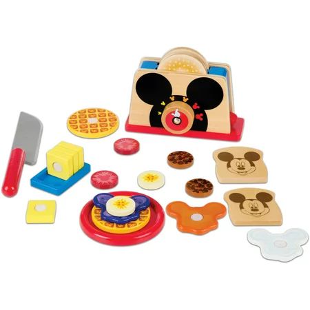 Melissa & Doug Disney Mickey Mouse Clubhouse Deluxe Wooden Toaster Play Food Set | Walmart (US)