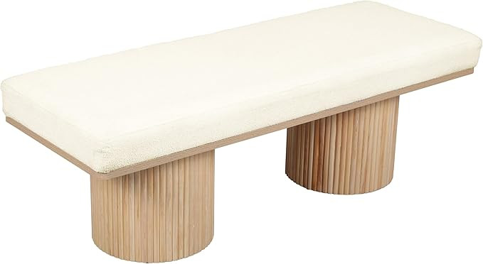 Tov Furniture Sagano White Dyed-Yarn Bench | Amazon (US)